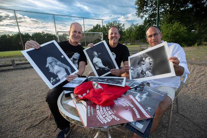 Ron Rooijakkers, Luc Dirckx en Roel Lamers (vlnr) halen herinneringen op aan het Harlekeyn Festival.