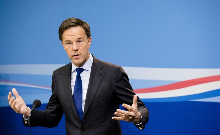 Premier Rutte in Nieuwspoort. Beeld anp