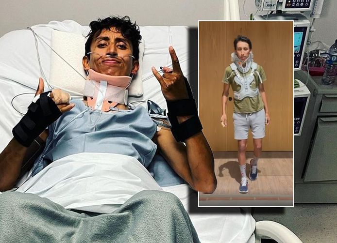 Egan Bernal werkt na een zware crash aan zijn herstel.