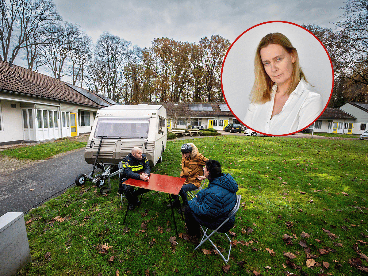 In het Redemptoristenpark staat een tijdje de kletscaravan, tegenover Pand 40. Wijkagent Mark Elferink luistert naar angsten en zorgen uit Glanerbrug.