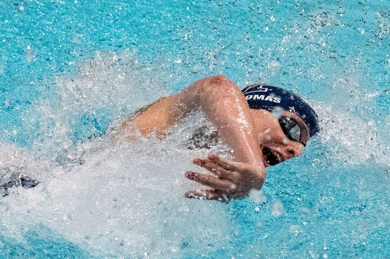 De Amerikaanse Lia Thomas (geboren als William Thomas) droomt van de Spelen in 2024, maar wordt door de internationale zwembond niet toegelaten in de vrouwencompetitie. Beeld AFP