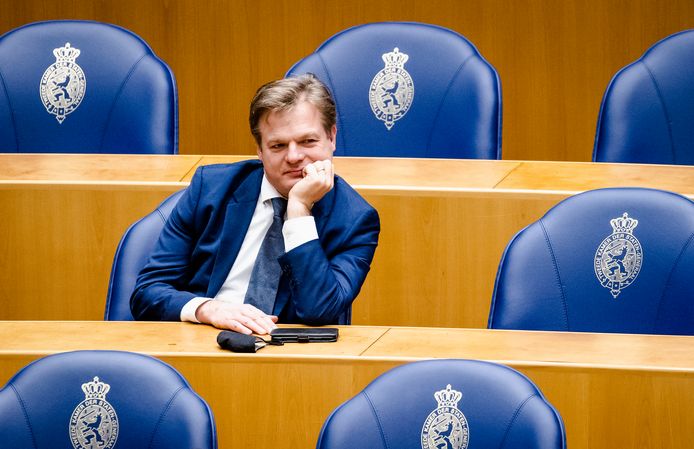 Pieter Omtzigt (CDA) tijdens het wekelijks vragenuur in de Tweede Kamer.