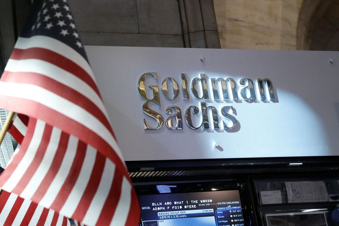 Goldman Sachs-stand op de handelsbeurs van New York.