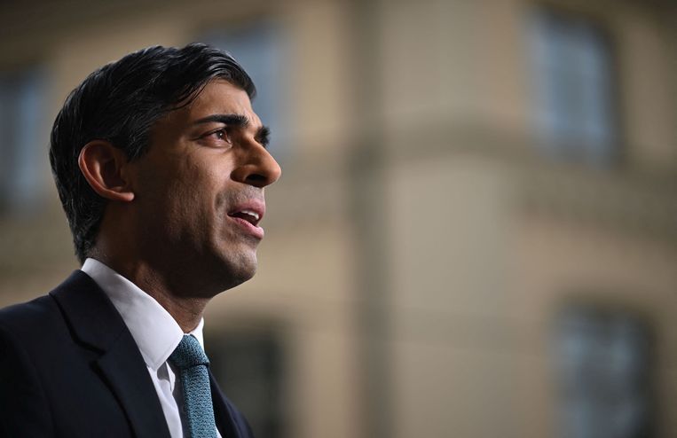 De Britse premier Rishi Sunak. Beeld via REUTERS