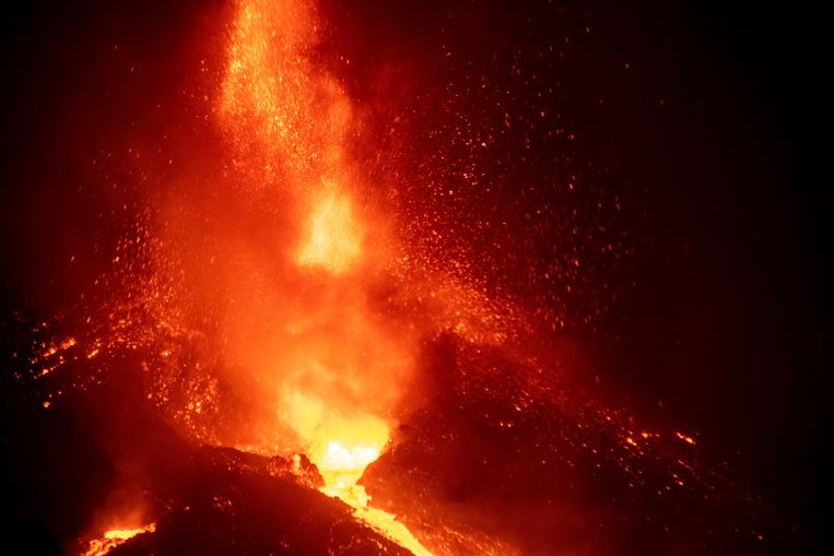 De Cumbre Vieja vulkaan op La Palma. Beeld EPA