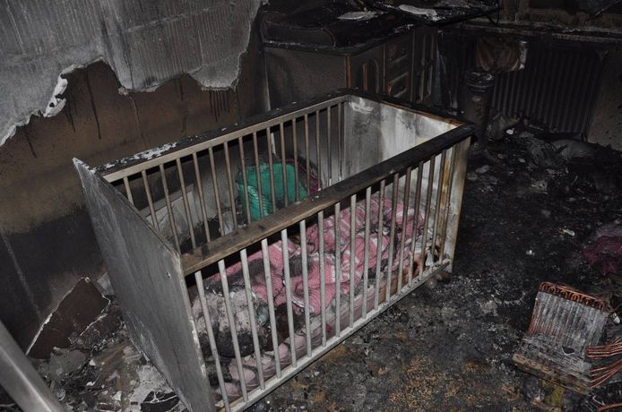 De schade in de kinderkamer was enorm.