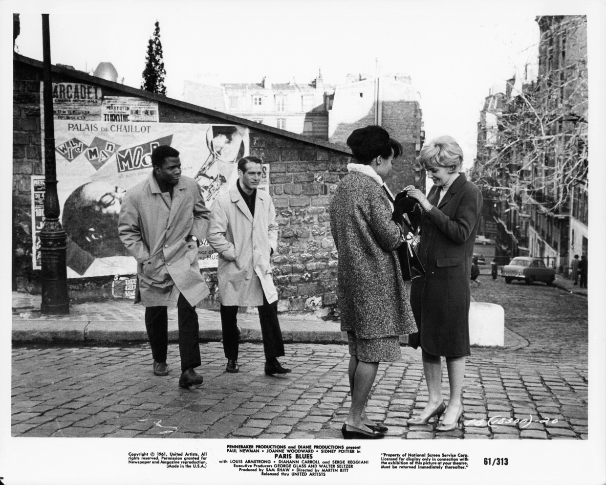 Sidney Poitier en Paul Newman in 'Paris Blues' (1961) Beeld Getty Images