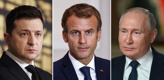 Zelensky, Macron, Poetin
