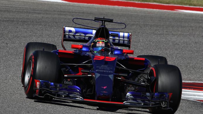 Brendon Hartley maakte op het circuit in Austin zijn debuut in de Formule 1. De Nieuw-Zeelander eindigde als dertiende.