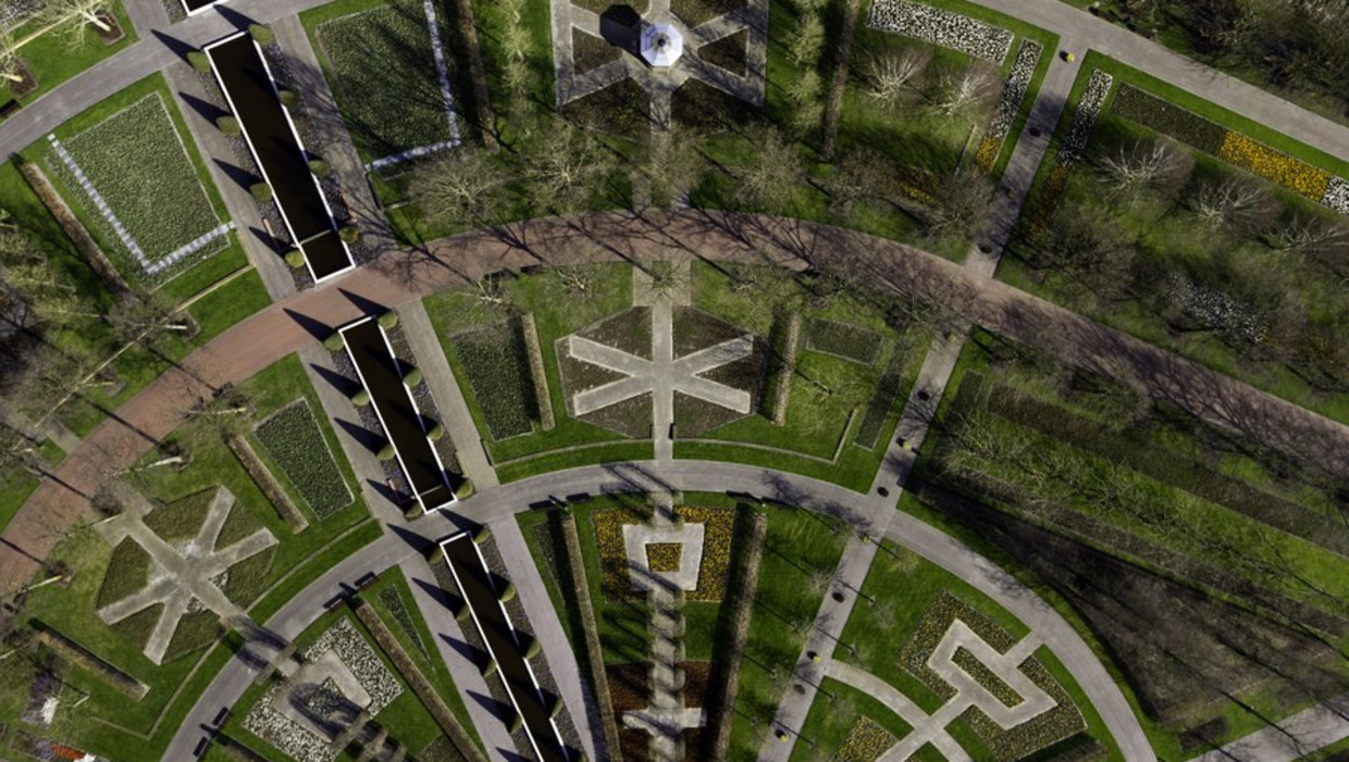 Luchtfoto van de Keukenhof. Beeld anp