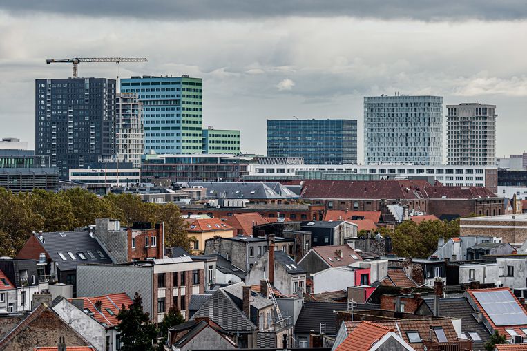 Nieuwe appartementen in aanbouw in Antwerpen. 