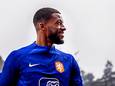 Georginio Wijnaldum op de training van Oranje.