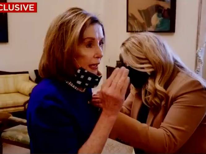 "Ik sla hem in elkaar": nieuwe beelden van bestorming Amerikaans Capitool tonen reactie Nancy Pelosi op speech Trump