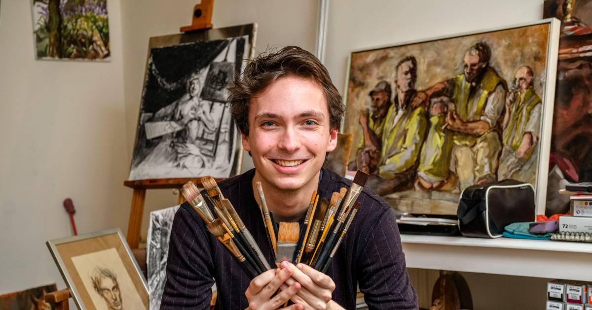 Rotterdammer Wolf (21) is de beste amateur kunstschilder van het land:  'Telefoon blijft gaan' | Rotterdam | AD.nl