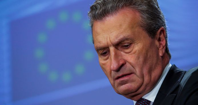 Europees begrotingscommissaris Guenther Oettinger