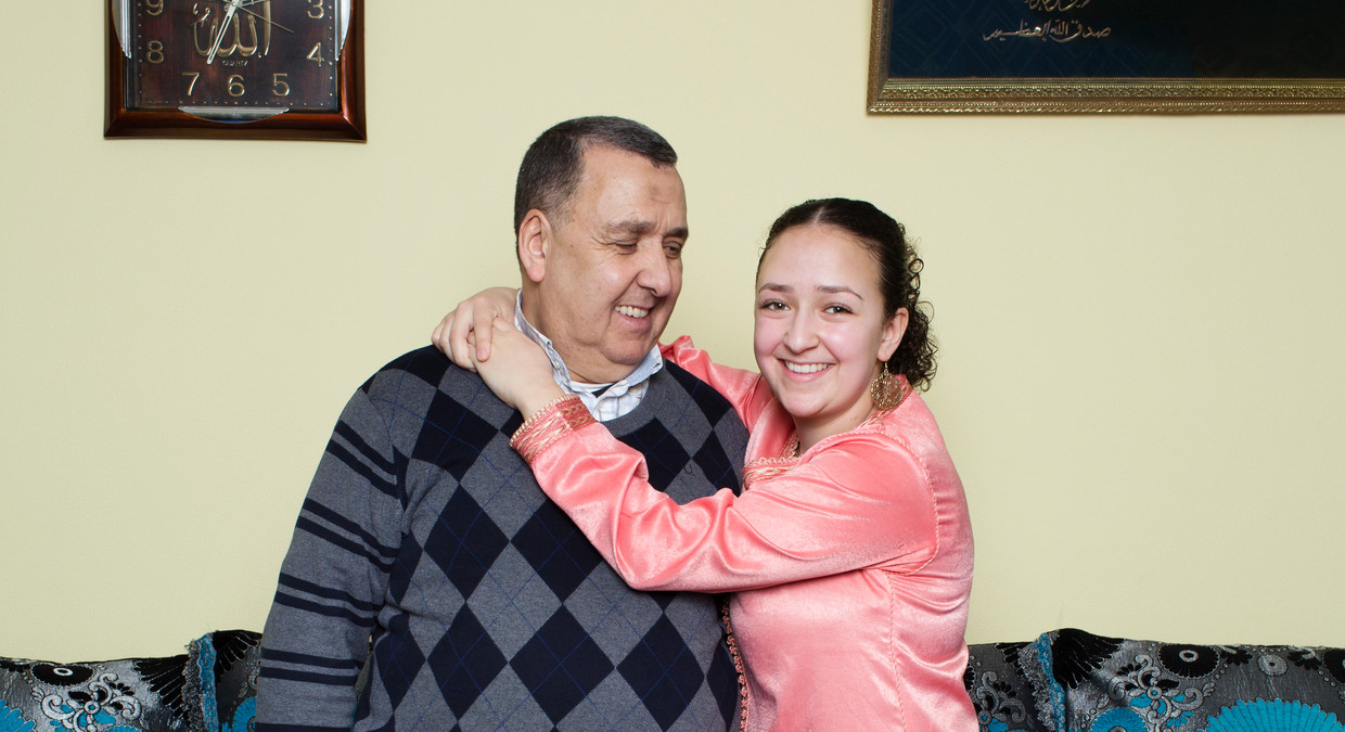 Ouafa Daouayry en haar vader Omar Beeld Jorgen Caris