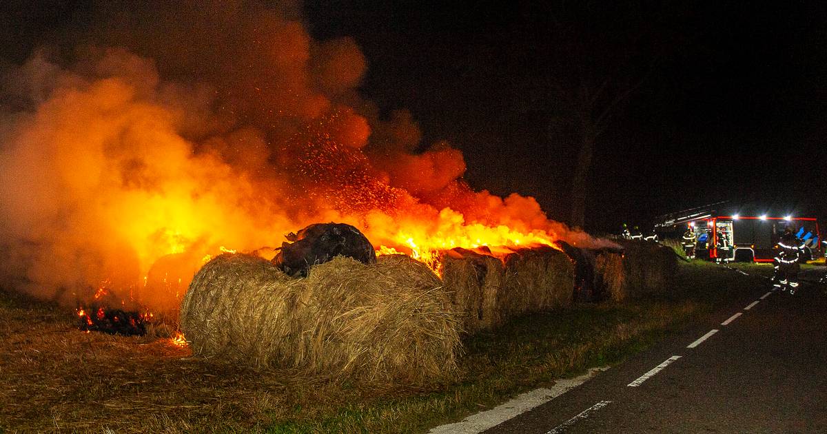 Tientallen hooibalen in de brand gevlogen in Ottoland | Dordrecht