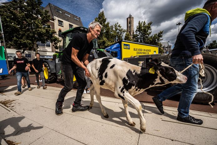 Boerenprotest op de Markt in Arnhem.