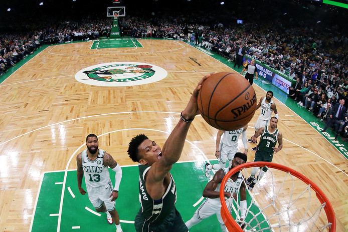 Giannis Antetokounmpo was in Boston niet te houden.