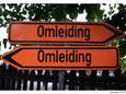 Verkeersbord omleiding illustratiebeeld.
