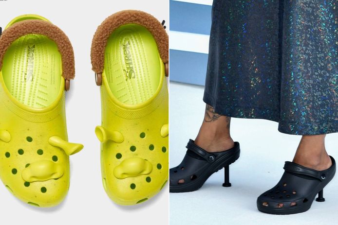 Left: Crooks' partner.  Right: Crocs x Balenciaga.