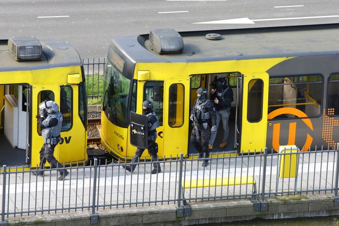 De tram waar op 18 maart 2019 de aanslag plaatsvond.
