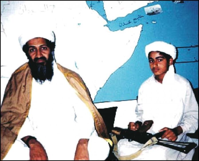 Hamza Bin Laden met vader Osama.
