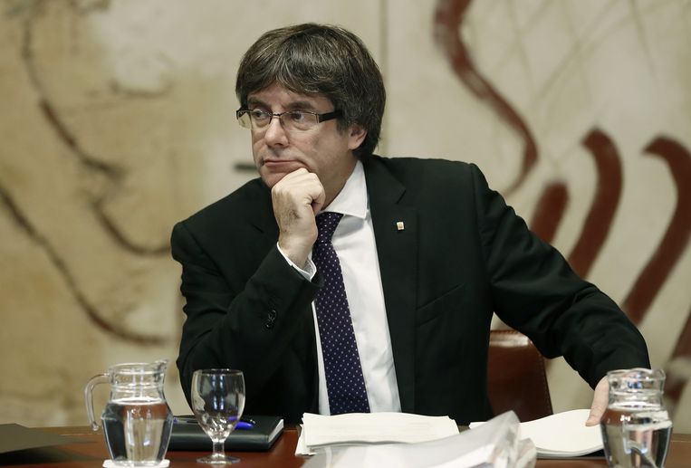 Catalaans leider Carles Puigdemont. Beeld EPA