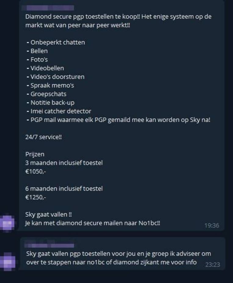 Augustus 2020 op Telegram: ‘Sky gaat vallen.’ Beeld RV