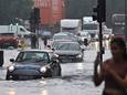 Overstroming in Londen door zware regenval.