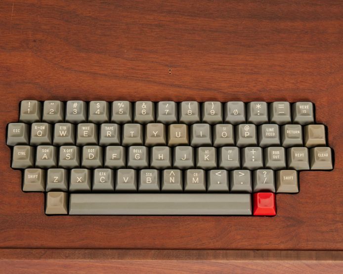 Het toetsenbord van de geveilde 'Chaffey College' Apple-1 computer.