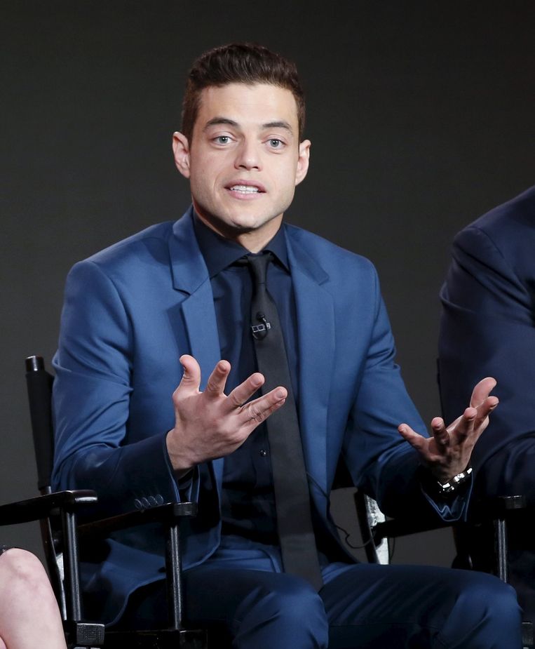 Acteur Rami Malek tijdens een perspresentatie. Beeld Reuters