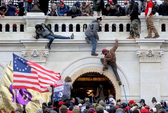 Archiefbeeld van de bestorming van het Capitool op 6 januari 2021.