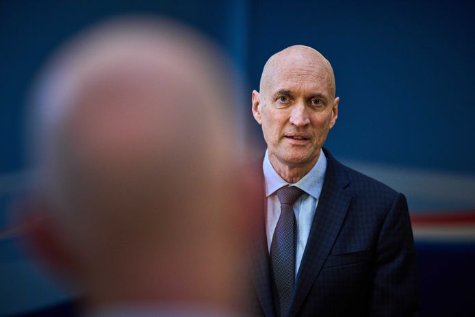 Ernst Kuipers, minister van Volksgezondheid, Welzijn en Sport (D66), na afloop van de wekelijkse ministerraad.