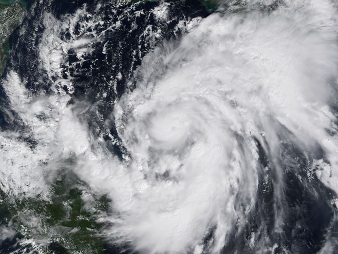 If we look at the central pressure, Hurricane Wilma from 2005 holds the lead with 882 mbar.