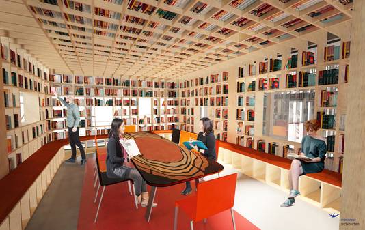 LocHal, nieuwe bibliotheek Tilburg, impressie 'schrijflab'.