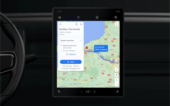 Google Maps zal laadstops suggereren wanneer die nodig zijn, ook als de rit aan de korte duur is.