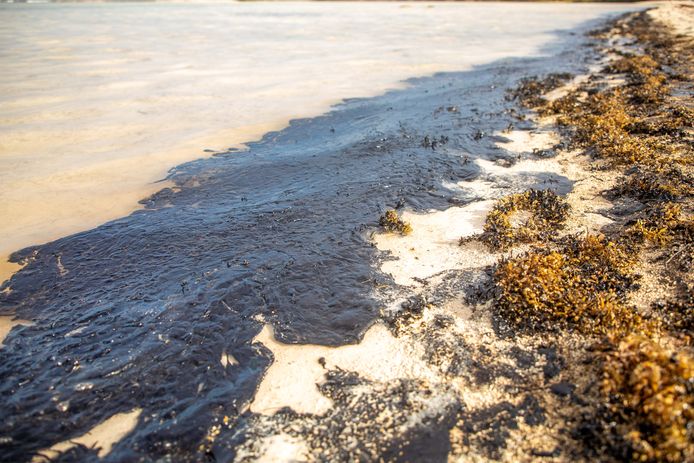 Aan de kust van Bonaire spoelen al enkele dagen olieresten aan.