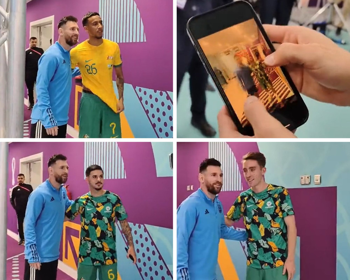 Les joueurs de l’Australie ont enchaîné les selfies avec Leo Messi.