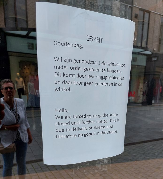 Kledingwinkel Esprit in Breda houdt deur dicht modehuis vraagt faillissement aan Brabant gelderlander