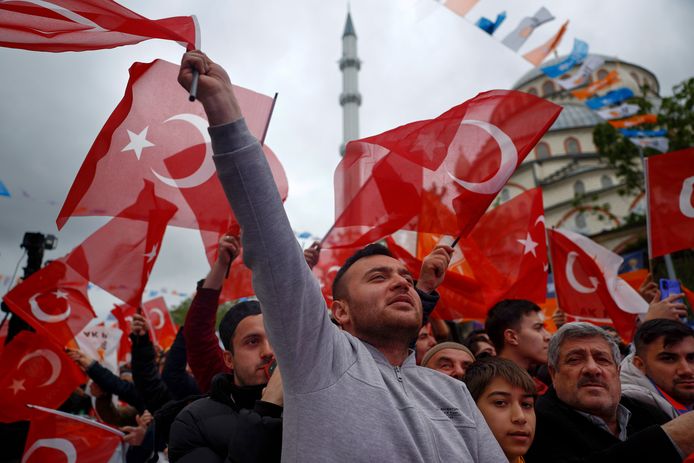 Aanhangers van Erdogan in Istanbul.