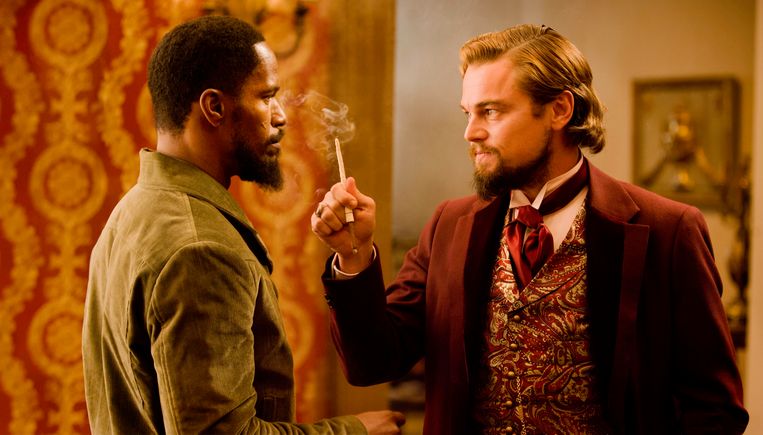 Jamie Foxx en Leonardo DiCaprio star in 'Django Unchained'. Beeld AP