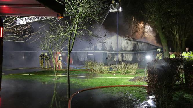 Grote brand legt kippenschuur in Hellendoorn in de as