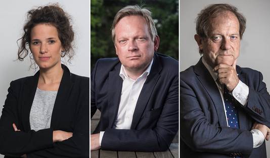 Isolde Van den Eynde (politiek journaliste bij HLN), Noël Slangen (politiek analist) en Rik Torfs (hoogleraar aan de KU Leuven).