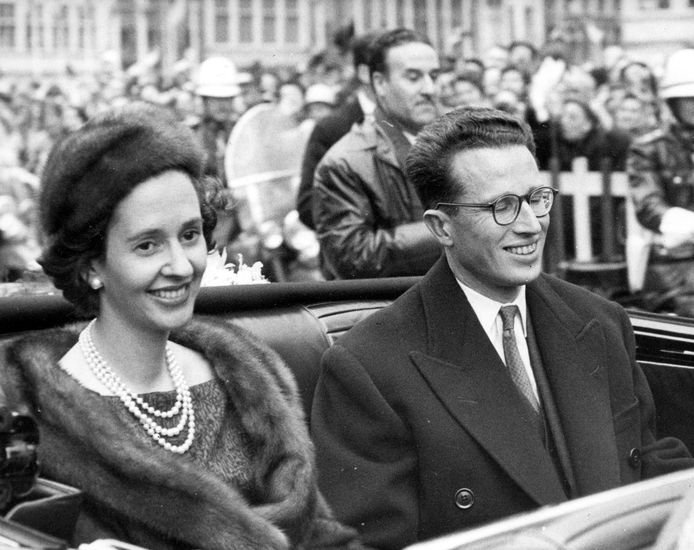 Koningin Fabiola en Koning Boudewijn in oktober 1960.