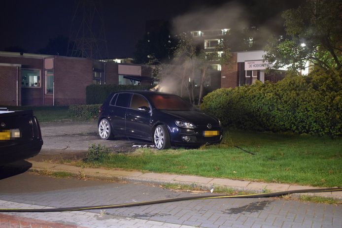 De brand in de auto in Veenendaal.