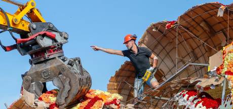 Tweehonderd slopers ontmantelen wagens van bloemencorso Valkenswaard