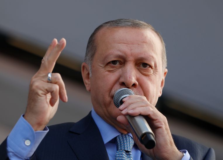 De Turkse president Recep Tayyip Erdogan. Beeld AP