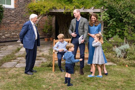David Attenborough vond het erg leuk om vorige week ook prins George, prinses Charlotte en prins Louis te ontmoeten.