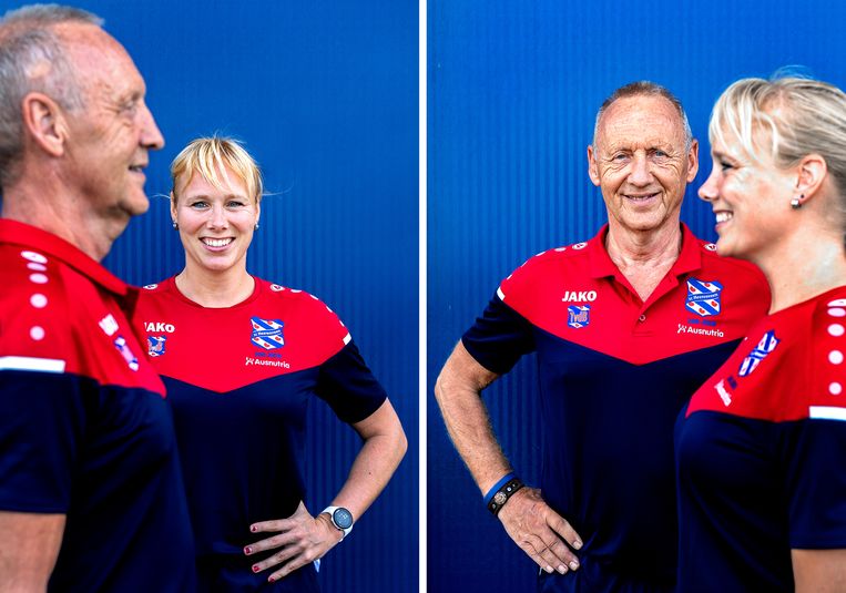 Sportpsycholoog Berber van den Berg en turncoach Tjalling van den Berg.  Beeld Klaas Jan van der Weij